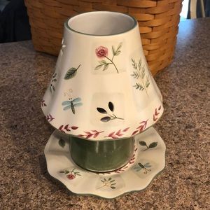 Village Candle Natures Garden Shade and Tray (Candle Not Included)